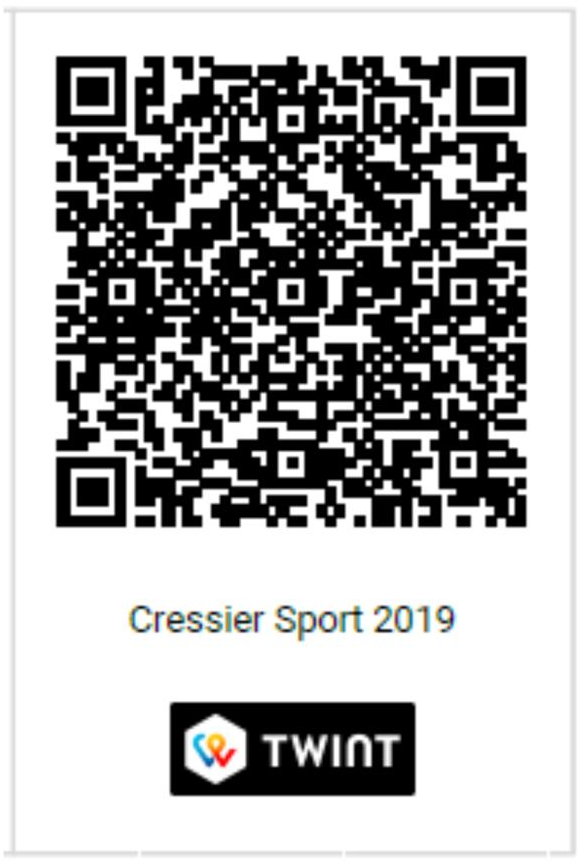 Payer via Twint — Cressier Sport 2019