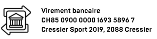 Paiement par virement — Cressier Sport 2019