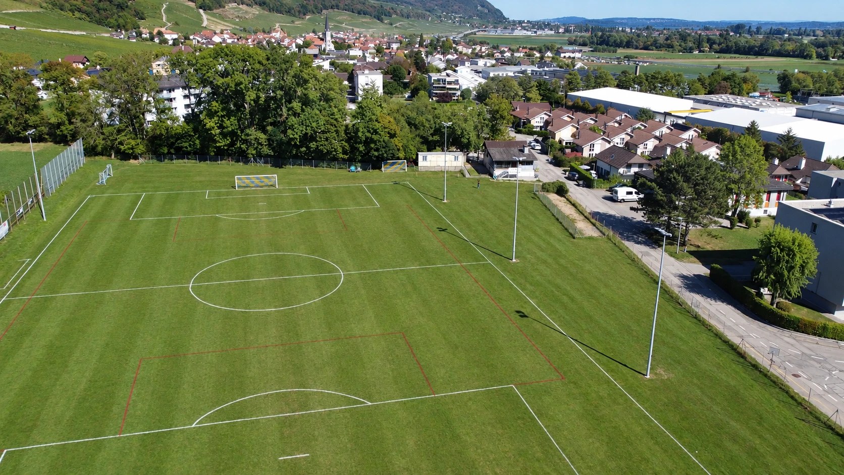 Vue aérienne du terrain des Prélards